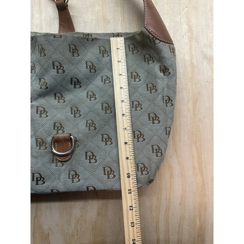 Dooney&Bourke Brown Canvas Monogram Logo Leather‎ Accent bag *flaws* Clean